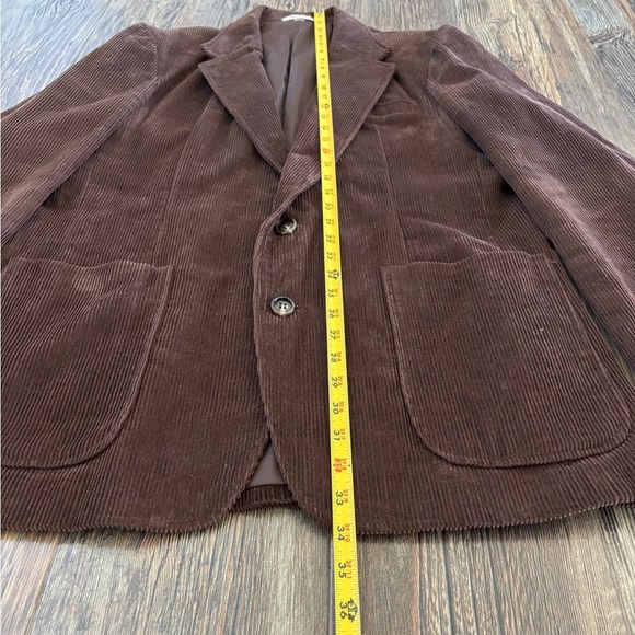Vtg Bertini for Fantastic International Brown Corduroy Blazer Jacket Mens 46L - Picture 6 of 11
